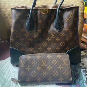 Auth Louis Vuitton Flandrin Purse with Zippy Wallet